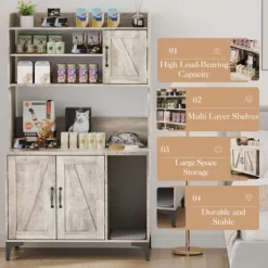 Cat Litter Box Enclosure With 4 Shelves & Storage Cabinet, 51.1 Inch Tall Hidden Cat Furniture With Scratch Pad, Multi-Functional Indoor Cat House -BlueBuffalo Sales Store GUEST e4b1ef02 6f81 458d b651 a7447771572e