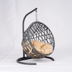 Whisen Rattan Wicker Appearance Cat Egg Chair Hanging Swinging Cat Bed With Cushion For Cats, Small Dogs, And Small Animals -BlueBuffalo Sales Store GUEST e4db2287 70e3 4888 ad3e 00c6c966cb4a