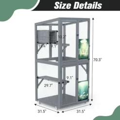 Resenkos 70-Inch Cat Catio, Outdoor Wooden Enclosure With Wheels, Multi-Level Platforms, Lockable Door, Sunroof, Custom Panels, Gray Gray With Pattern 26 Resenkos 70-Inch Cat Catio, Outdoor Wooden Enclosure With Wheels, Multi-Level Platforms, Lockable Door, Sunroof, Custom Panels, Gray Gray With Pattern -BlueBuffalo Sales Store GUEST e4e8ded9 1aff 4290 b76f 2dd0a4462611