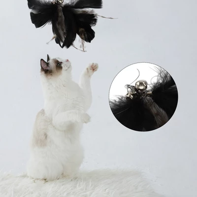 Unique Bargains Cat Feather Plaything Cat Wand Replacement Feather Fluffy Plume Black Brown 3 Pcs 3 Unique Bargains Cat Feather Plaything Cat Wand Replacement Feather Fluffy Plume Black Brown 3 Pcs - Image 3