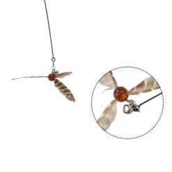 Unique Bargains Cat Teaser Windmill Style Handheld With Bell Brown