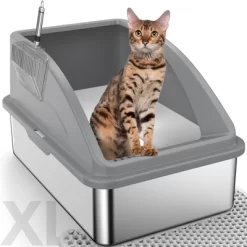 JOEJOY Metal Cat Litter Box,Large Stainless Steel Cat Litter Box,High Side,Anti-Leakage,Non-Sticky, Easy Clean,Odorless -BlueBuffalo Sales Store GUEST e59a43b3 444e 4c28 ac0a e1ef202f8a85