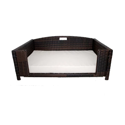 Iconic Pet Beds For Dogs And Cats - Rattan Rectangular Sofa - Brown 4 Iconic Pet Beds For Dogs And Cats - Rattan Rectangular Sofa - Brown - Image 4