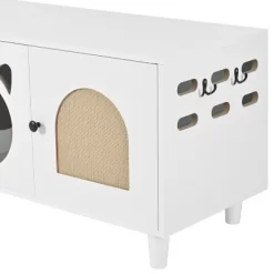 Akoasm Cabinet Furniture Style Cat Litter Box With Sisal Scratching Door-White -BlueBuffalo Sales Store GUEST e6038ee0 d370 4e7a 83a5 5dd796fa1b55