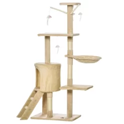 Chery Life 53" Plush Sturdy Interactive Cat Condo Tower Scratching Post Activity Tree House - Beige -BlueBuffalo Sales Store GUEST e64c395f 42ab 4fcc 8aeb 78b45700c7c8 1