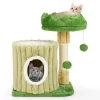 FURNIinspire Pet Tower Indoor Cat Tree Cat Tower Cozy Cat Apartment, Cat Condo With Sisal Grab Post, Shake Ball, Multicolored, 16.5"*12"*21.5"