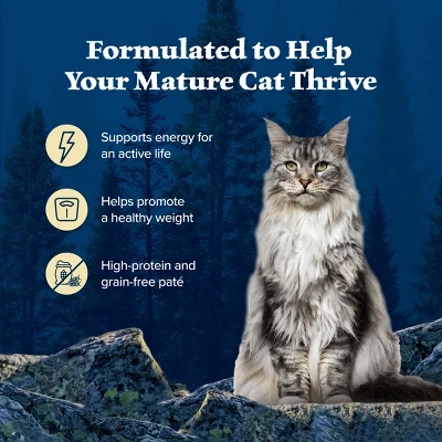 Blue Buffalo Wilderness High Protein Grain Free Natural Mature Pate Wet Cat Food With Chicken Recipe - 5.5oz 3 Blue Buffalo Wilderness High Protein Grain Free Natural Mature Pate Wet Cat Food With Chicken Recipe - 5.5oz - Image 3