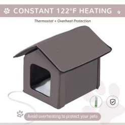 FURNIinspire Pet Crates And Houses Warm Triangular Top Cat Bed With Fleece Cloth Cover, Comfy Cat House House, Zipper Design, Brown, 16.5"*20.5"*16.5" -BlueBuffalo Sales Store GUEST e738ba8b 7018 411a 9026 7230628d4c7d