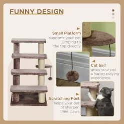 SKYONE 4-Tier Cat Stairs With Scratching Posts, Soft Flannel Platforms & Play Ball For High -BlueBuffalo Sales Store GUEST e77a6d5e b065 4121 8bc8 eecef704742e