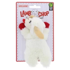 Multipet Lamb Chop White Plush Cat Toy 4 In. 1 Pk
