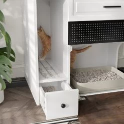 KTMBDW Cat Litter Box Enclosure, Hidden Litter Box Furniture, Farmhouse Indoor Cat House Washroom End Table -BlueBuffalo Sales Store GUEST e81ea1c6 aaeb 4710 bd37 92999bb8220c 1