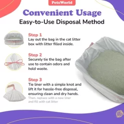 PetsWorld Cat Litter Box Liners, Jumbo: 45 X 18-in, 25 Count