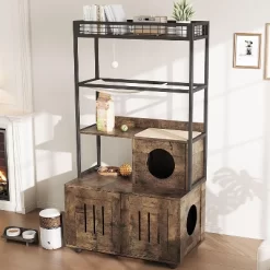 Acekool Metal Frame Cat Litter Box Enclosure With Storage Shelf And Play Features, Retro Brown 15 Acekool Metal Frame Cat Litter Box Enclosure With Storage Shelf And Play Features, Retro Brown -BlueBuffalo Sales Store GUEST e8cad9e1 70bb 4818 8315 cea8b4d9e005