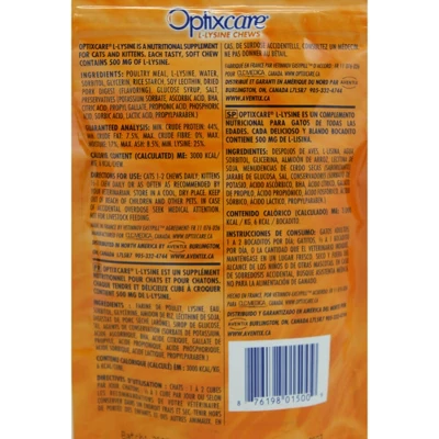 Optixcare L-Lysine Chews For Cats & Kittens 60 Chews 2 Optixcare L-Lysine Chews For Cats & Kittens 60 Chews - Image 2