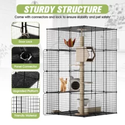 Sandinrayli Metal Indoor Cat House Cat Cage Playpen, Black -BlueBuffalo Sales Store GUEST e99b6ce5 1427 4ac1 a897 8278ba33d61a