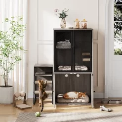 Cat Litter Box Enclosure Furniture, Double Layer Cat House With Door, Cat House With Ladder -BlueBuffalo Sales Store GUEST e9cc3eca 1f1a 41e1 a77f 2dd3f1f5e855
