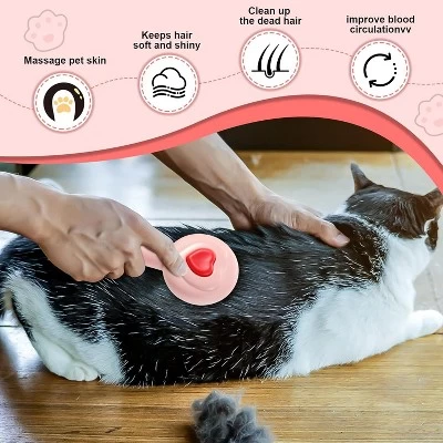 BABYYER Pet Hair Brush With Self Cleaning Button For Cat & Dog , Easy To Remove Loose Undercoat,Needle-tip Massage Beads,No Harm To The Skin 6 BABYYER Pet Hair Brush With Self Cleaning Button For Cat & Dog , Easy To Remove Loose Undercoat,Needle-tip Massage Beads,No Harm To The Skin - Image 6