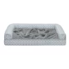 FurHaven Plush Fur & Diamond Print Nest-Top Orthopedic Sofa Dog Bed