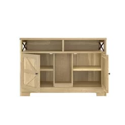 JUJABU Brown Farmhouse Double Hidden Cat Litter Box Enclosure, 2-Cat Capacity, Indoor Cat Washroom, Multi-Use End Table -BlueBuffalo Sales Store GUEST eba05c48 3b0b 4078 979e f40a55886efe