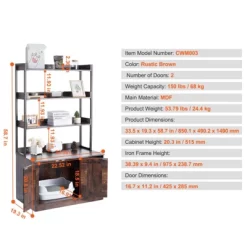 VEVOR Cat Litter Box Enclosure,Hidden Litter Box Furniture With 3 Storage Shelves, Wooden Cat Washroom Indoor, 33.5"L X 19.3"W X 58.7"H, Dark Brown -BlueBuffalo Sales Store GUEST ebaa9c5c 177a 49b7 8ca1 c46c28efc286