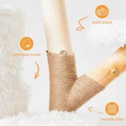 Heynemo 35-Inch Cat Tree For Indoor Cats, Multi-Level Tower With Sisal Posts, Dual Condos, Cushioned Perches & Removable Soft Cover,Wood, White -BlueBuffalo Sales Store GUEST ebf95d95 84eb 435a 822c 4379af3b83bf