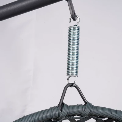 FURNIinspire Pet Beds Cat Swing Bed With Stand, Cushion, Rattan Wicker Cat Egg Chair, Indoor Cooling Pet Bed Dog Bed, Gray, 19.3"*19.3"*28.7" 4 FURNIinspire Pet Beds Cat Swing Bed With Stand, Cushion, Rattan Wicker Cat Egg Chair, Indoor Cooling Pet Bed Dog Bed, Gray, 19.3"*19.3"*28.7" - Image 4