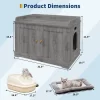 Cat Litter Box Enclosure Hidden Litter Box Cabinet With Wooden Barn Door, Side Table Style Indoor Cat House, Fits Most Litter Boxes