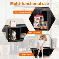 Kumasinova Versatile 3-Chamber Cat House,Outdoor Cat Shelter With Weatherproof Design,Ideal Spacious Indoor Cat Furniture For Multiple Pets,Black -BlueBuffalo Sales Store GUEST edc73da6 b0a6 467f b746 4592c309f3b6