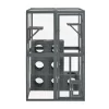 Akoasm 43.3 In. W Outdoor Cat Tree With Double Entrance Door-Gray