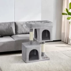 Cat Tree, 29.1-Inch Cat Tower, Cat Condo For Large Cats Up To 11 Lb, Large Cat Perch, 2 Cat Caves, Scratching Post, Cat Houses For Indoor Cats