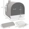 Akoasm Covered Cat Litter Box With Lid, Tray, Scoop And Filter Indoor-Light Gray