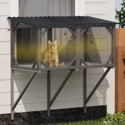 Kumasinova Outdoor Cat Window Perch,43.3" Wooden Cat Cage Enclosure For Indoor Cats,Weatherproof Outdoor Cat House With 270° View For Sunbathing -BlueBuffalo Sales Store GUEST ef36934e e430 4eee a4ff 1138c33c33fb