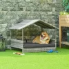 Gulches Pet Houses - Outdoor Wicker Dog House With Canopy And Water-Resistant Cushion