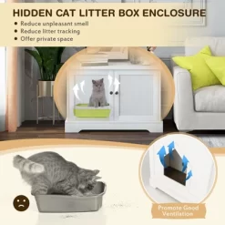 Costway Cat Litter Box Enclosure Furniture Hidden Cat Washroom With Rubber Wood Legs -BlueBuffalo Sales Store GUEST efaff08c eede 4049 953a d6ad7bf5b640