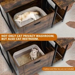 GustoWave Cat Litter Box Enclosure Furniture, Corner Wooden Cat Washroom With Flower/Plant Stand, Sliding Pull-Out Tray -BlueBuffalo Sales Store GUEST eff220ff 63a9 4b4b b3c5 5ec2e467081b