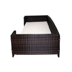 Iconic Pet Beds For Dogs And Cats - Rattan Rectangular Sofa - Brown