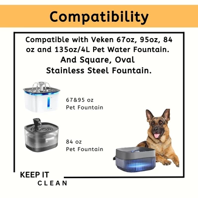 Nispira Cat Water Fountain Filter Replacement Filters For Veken 67oz, 95oz, 135oz Automatic Pet Fountain Dog Water Dispenser, 12 Packs 3 Nispira Cat Water Fountain Filter Replacement Filters For Veken 67oz, 95oz, 135oz Automatic Pet Fountain Dog Water Dispenser, 12 Packs - Image 3