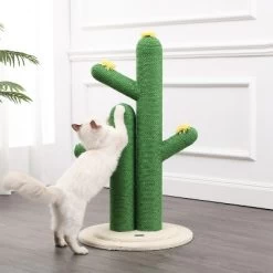 Socorro Modern Jute Double-Cactus Cat Scratching Post With Flower Toys -BlueBuffalo Sales Store GUEST f088893a 5ba0 442e ae24 3129e9823a45