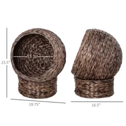 SKYONE Elevated Rotating Cat Basket Bed With Soft Cushion, Handwoven Wicker Kitty House With Stand, -BlueBuffalo Sales Store GUEST f14773cf 7d4d 4ec3 85f9 73a90de632f9