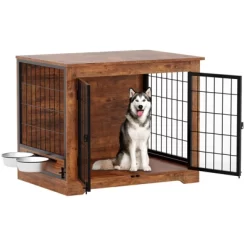Dog Crate Furniture With 360° Rotating Feeder, Wooden Crate End Table With 2 Doors, Anti-Chew Anti-Escape, Heavy Duty Indoor Kennel Cage 12 Dog Crate Furniture With 360° Rotating Feeder, Wooden Crate End Table With 2 Doors, Anti-Chew Anti-Escape, Heavy Duty Indoor Kennel Cage -BlueBuffalo Sales Store GUEST f148dc5f 25cc 4d30 8f8e c2b9938aa254