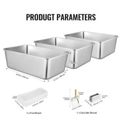VEVOR Cat Litter Box, 8 Inches Deep, XL Extra Large Stainless Steel Cat Litter Box With Scoop, Wide Filtering Foot Board & High Sides -BlueBuffalo Sales Store GUEST f14d857e 8b54 42d2 bbf6 7a41305db595