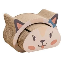 THE LICKER STORE Opal Modern Cardboard Happy Cat Head 2-in-1 Cat Cave Scratcher With Built-In Bell Toys And Catnip -BlueBuffalo Sales Store GUEST f1aff8e6 5e6c 4ce3 aba1 0f024291cfeb