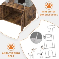 Cat Tree With Litter Box Enclosure, Hidden Cat Washroom Furniture,All-in-One Indoor Kitten House -BlueBuffalo Sales Store GUEST f213829f fdc8 4870 9fc8 b1818ef679b6 1
