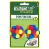 Multipet Assorted Pom Pom Ball Cat Toy 2 Pk