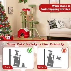 Costway 61" Tall Christmas Cat Tower W/ Sisal Scratching Posts Pet Furniture For Indoor Kittens -BlueBuffalo Sales Store GUEST f2afc6e2 98f4 42ee 85b1 07c4c1fd930e
