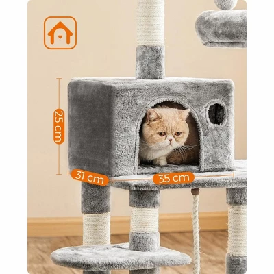 FEANDREA Cat Tree, Cat Tower For Indoor Cats, 56.3-Inch Cat Condo With Scratching Posts, Hammock, Plush Perch 5 FEANDREA Cat Tree, Cat Tower For Indoor Cats, 56.3-Inch Cat Condo With Scratching Posts, Hammock, Plush Perch - Image 5