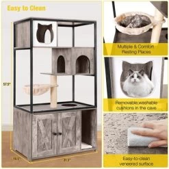 Aivituvin Wooden 3-Story Cat Condo With Litter Box Enclosure| Strong Iron Frame-AIR102 /102-I -BlueBuffalo Sales Store GUEST f37901c5 dfb3 4d19 a8f4 50fdd5acec99