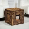 Cat Litter Box Furniture, Hidden Litter Box Enclosure Cabinet With Single Door, Indoor Cat House, Rustic Brown 20.5" X 20.5" X 19.7"