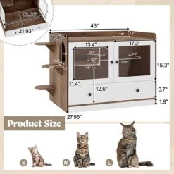 YOOCOZZ Cat Litter Box Enclosure, With Drawer And Stairs, Used For Bedroom, Cat Cabinet Side Table For Living Room -BlueBuffalo Sales Store GUEST f5d8c421 6286 461b a791 87ddef4904a8