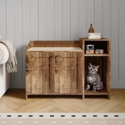 Cat Litter Box Enclosure Furniture, Hidden Litter Box Cabinet, Indoor Wooden Cat Washroom With Storage, Pet House Brown -BlueBuffalo Sales Store GUEST f62fc0e3 6f0c 4425 989a 62dfd3285a2b